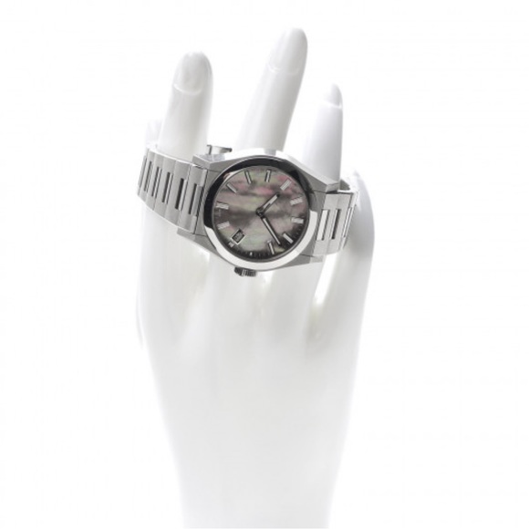 GUCCI Stainless Steel Black Mother of Pearl 115 Pantheon Quartz Watch - Picture 5 of 10